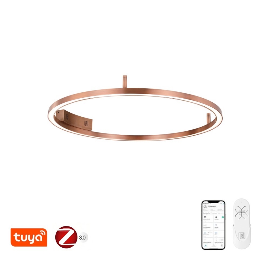 Immax NEO 07326-80C - LED Dæmpbar loftlampe FINO LED/55W/230V 80 cm Tuya rosaguld + fjernbetjening