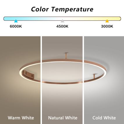 Immax NEO 07326-80C - LED Dæmpbar loftlampe FINO LED/55W/230V 80 cm Tuya rosaguld + fjernbetjening