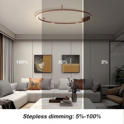 Immax NEO 07326-80C - LED Dæmpbar loftlampe FINO LED/55W/230V 80 cm Tuya rosaguld + fjernbetjening