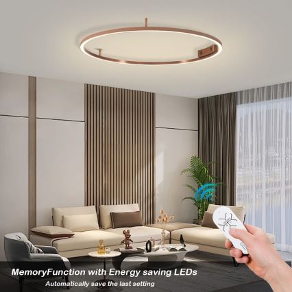 Immax NEO 07326-80C - LED Dæmpbar loftlampe FINO LED/55W/230V 80 cm Tuya rosaguld + fjernbetjening