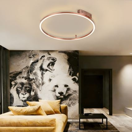 Immax NEO 07326-80C - LED Dæmpbar loftlampe FINO LED/55W/230V 80 cm Tuya rosaguld + fjernbetjening