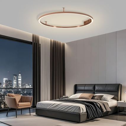 Immax NEO 07326-80C - LED Dæmpbar loftlampe FINO LED/55W/230V 80 cm Tuya rosaguld + fjernbetjening