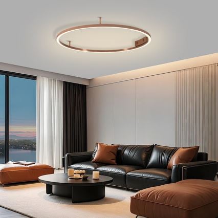 Immax NEO 07326-80C - LED Dæmpbar loftlampe FINO LED/55W/230V 80 cm Tuya rosaguld + fjernbetjening