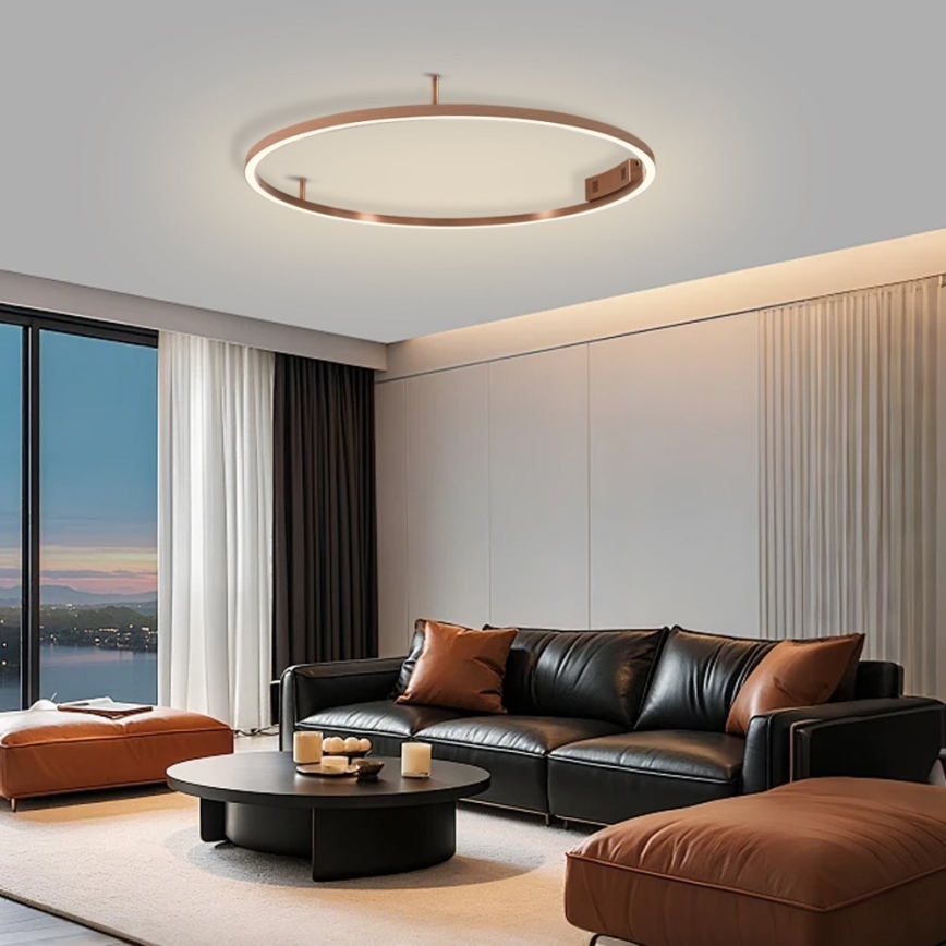 Immax NEO 07326-80C - LED Dæmpbar loftlampe FINO LED/55W/230V 80 cm Tuya rosaguld + fjernbetjening