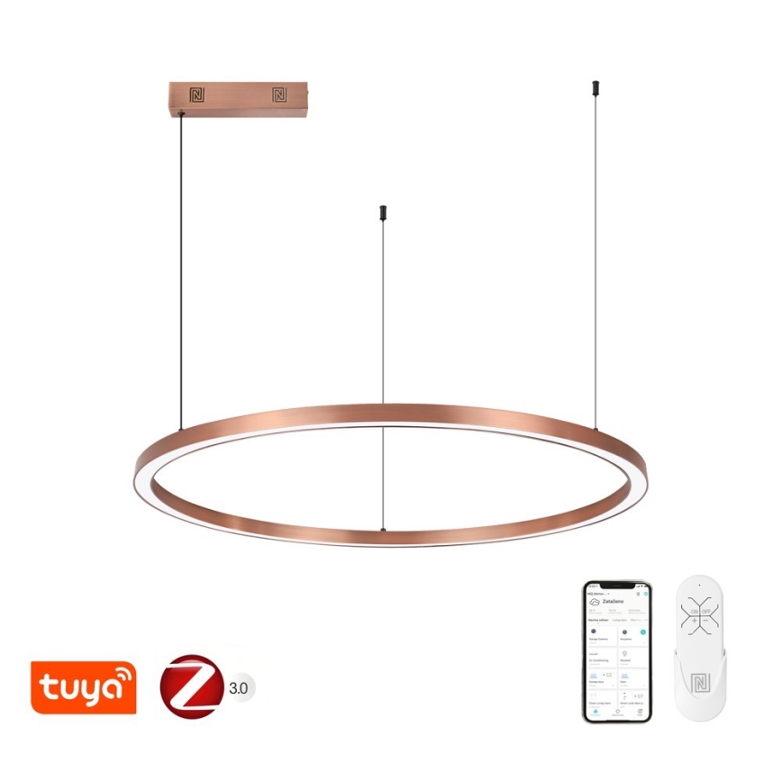 Immax NEO 07327L - LED dæmpbar pendel på wire FINO LED/55W/230V 80 cm Tuya rosaguld + fjernbetjening