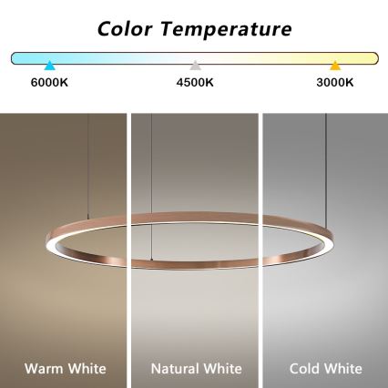 Immax NEO 07327L - LED dæmpbar pendel på wire FINO LED/55W/230V 80 cm Tuya rosaguld + fjernbetjening