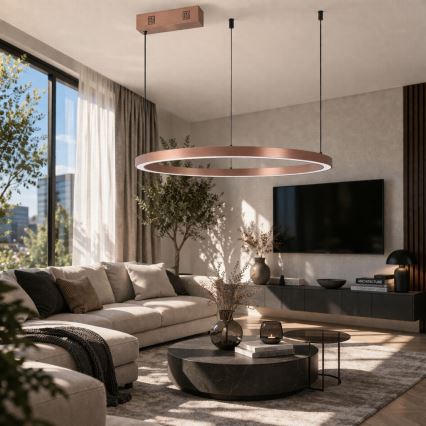 Immax NEO 07327L - LED dæmpbar pendel på wire FINO LED/55W/230V 80 cm Tuya rosaguld + fjernbetjening