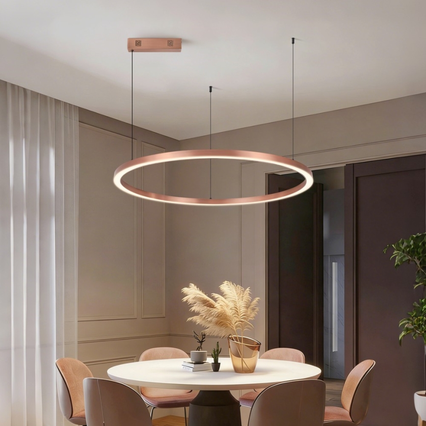 Immax NEO 07327L - LED dæmpbar pendel på wire FINO LED/55W/230V 80 cm Tuya rosaguld + fjernbetjening