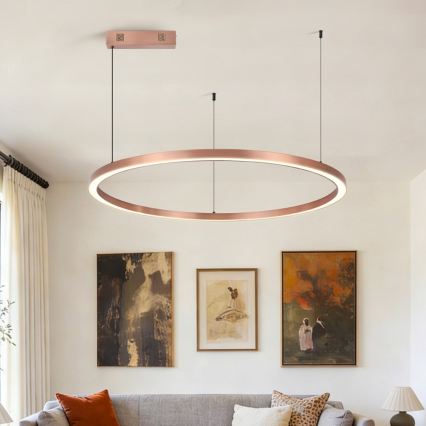 Immax NEO 07327L - LED dæmpbar pendel på wire FINO LED/55W/230V 80 cm Tuya rosaguld + fjernbetjening