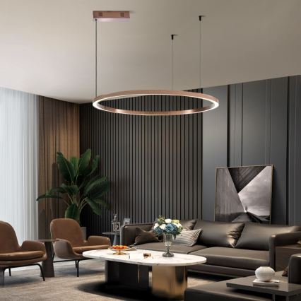 Immax NEO 07327L - LED dæmpbar pendel på wire FINO LED/55W/230V 80 cm Tuya rosaguld + fjernbetjening