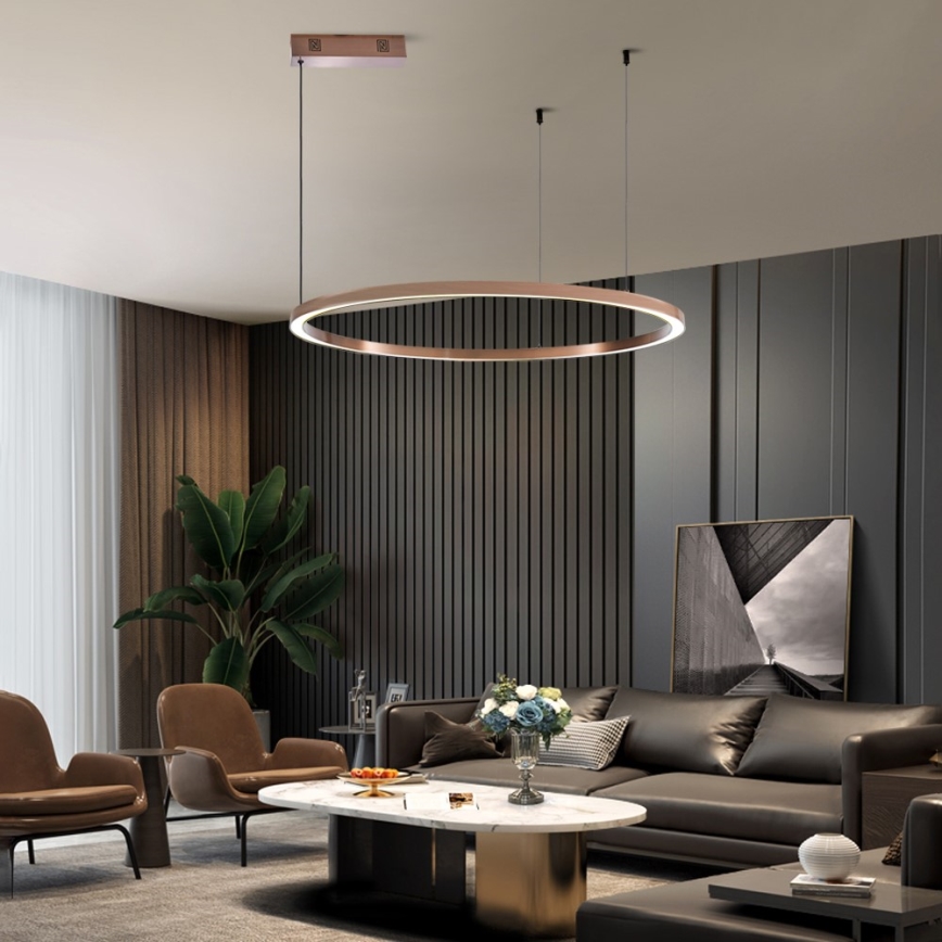 Immax NEO 07327L - LED dæmpbar pendel på wire FINO LED/55W/230V 80 cm Tuya rosaguld + fjernbetjening