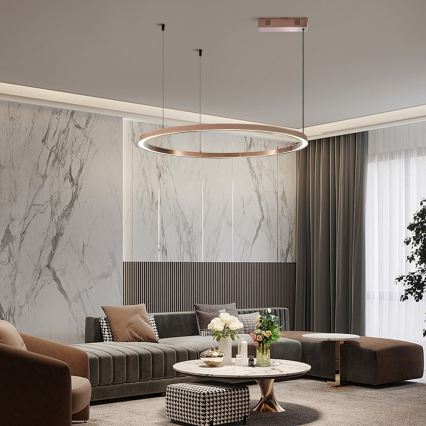 Immax NEO 07327L - LED dæmpbar pendel på wire FINO LED/55W/230V 80 cm Tuya rosaguld + fjernbetjening