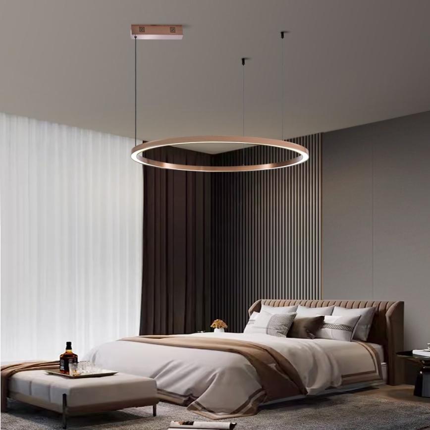 Immax NEO 07327L - LED dæmpbar pendel på wire FINO LED/55W/230V 80 cm Tuya rosaguld + fjernbetjening