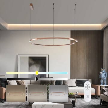 Immax NEO 07328L - Dæmpbar LED-pendel på kabel FINO LED/72W/230V 120 cm Tuya roseguld + fjernbetjening