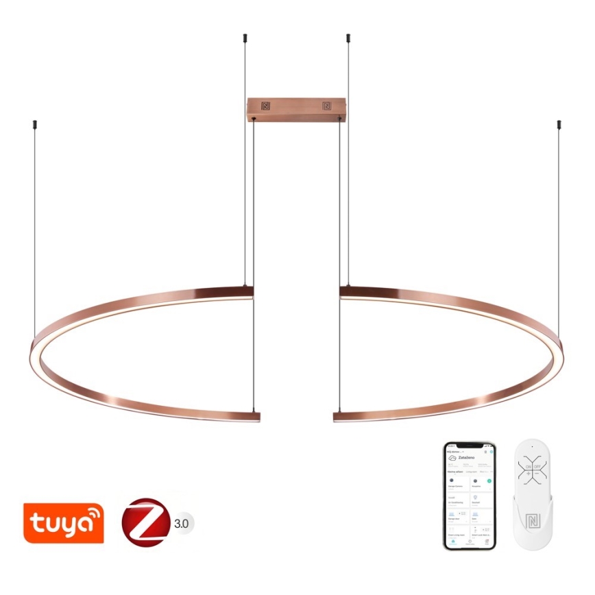 Immax NEO 07328L - Dæmpbar LED-pendel på kabel FINO LED/72W/230V 120 cm Tuya roseguld + fjernbetjening