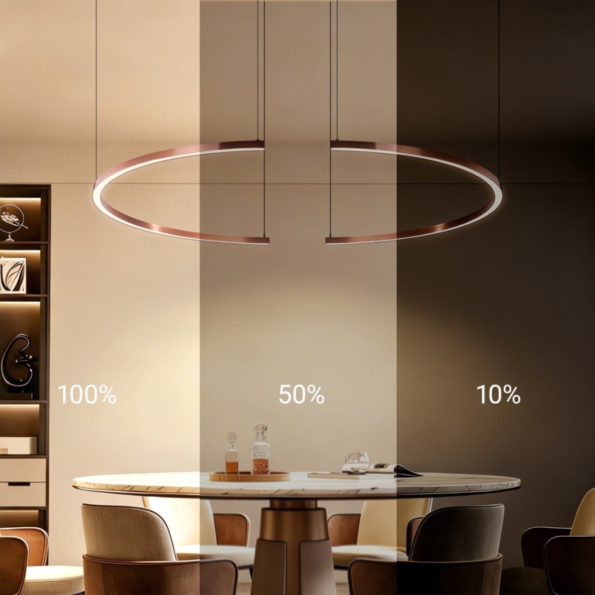 Immax NEO 07328L - Dæmpbar LED-pendel på kabel FINO LED/72W/230V 120 cm Tuya roseguld + fjernbetjening
