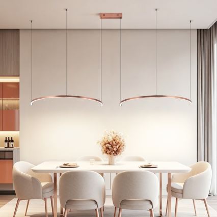 Immax NEO 07328L - Dæmpbar LED-pendel på kabel FINO LED/72W/230V 120 cm Tuya roseguld + fjernbetjening