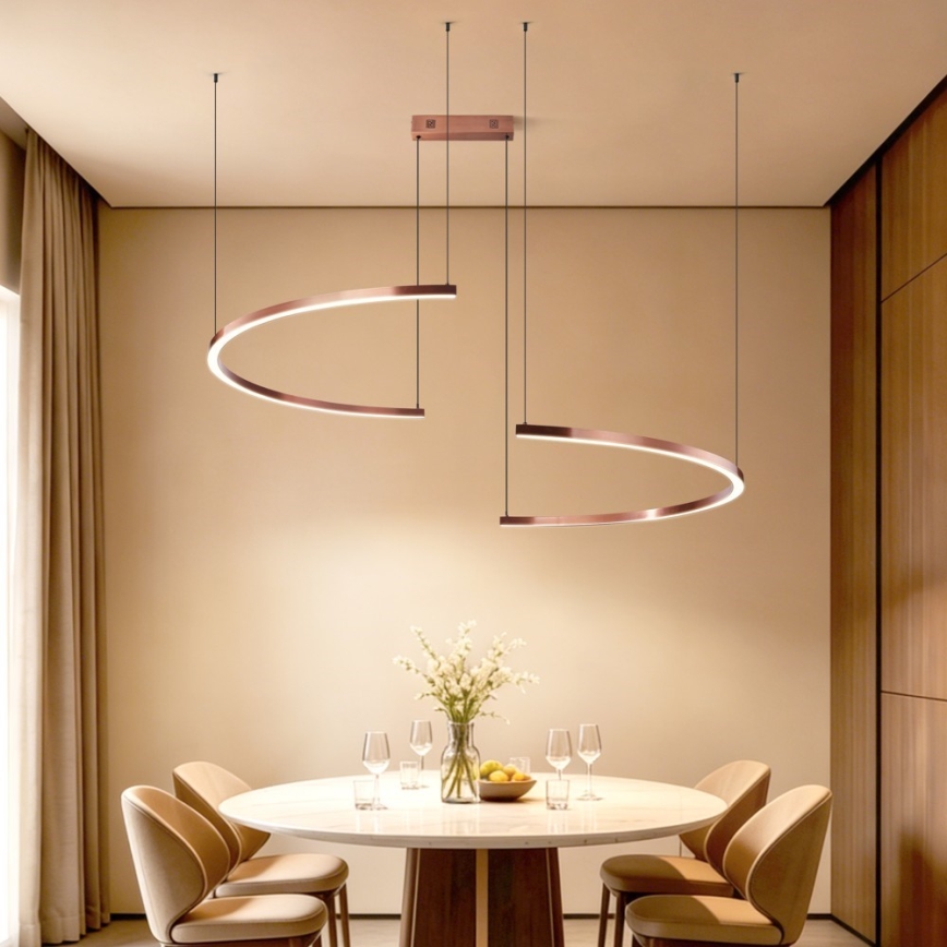Immax NEO 07328L - Dæmpbar LED-pendel på kabel FINO LED/72W/230V 120 cm Tuya roseguld + fjernbetjening