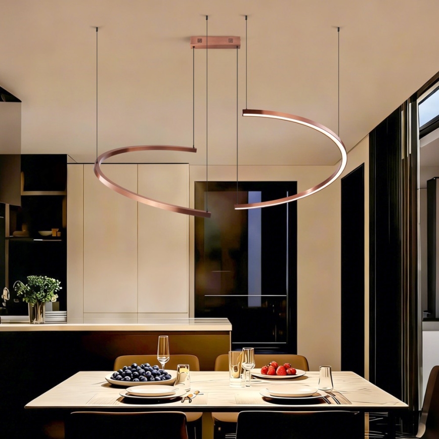 Immax NEO 07328L - Dæmpbar LED-pendel på kabel FINO LED/72W/230V 120 cm Tuya roseguld + fjernbetjening
