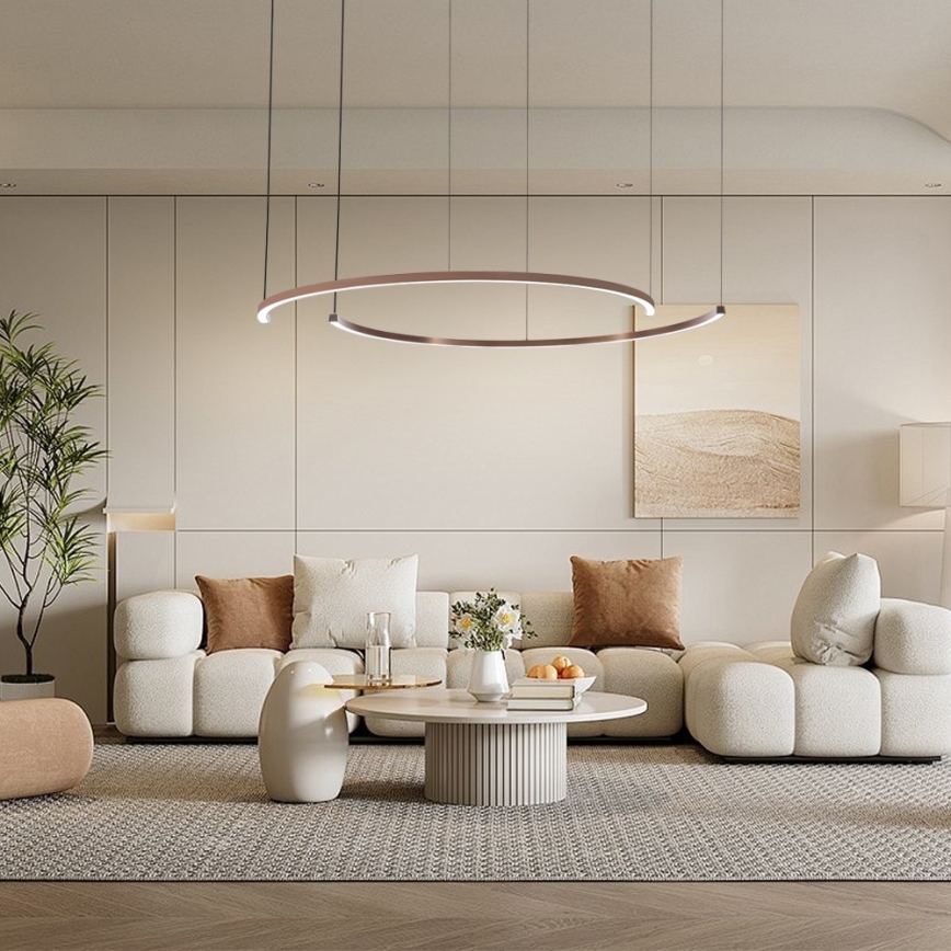 Immax NEO 07328L - Dæmpbar LED-pendel på kabel FINO LED/72W/230V 120 cm Tuya roseguld + fjernbetjening