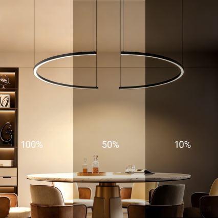 Immax NEO 07329L - Dæmpbar LED-pendel på vaier FINO LED/72W/230V 120 cm Tuya sort + fjernbetjening