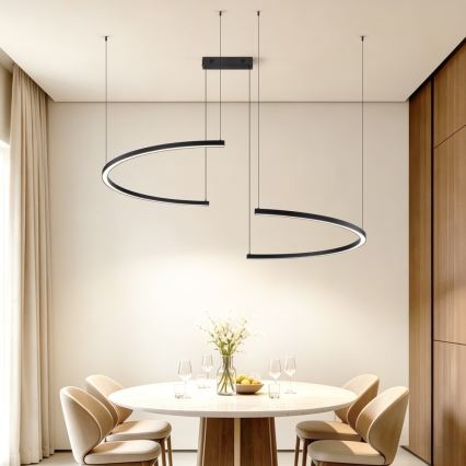 Immax NEO 07329L - Dæmpbar LED-pendel på vaier FINO LED/72W/230V 120 cm Tuya sort + fjernbetjening