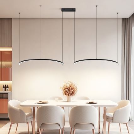 Immax NEO 07329L - Dæmpbar LED-pendel på vaier FINO LED/72W/230V 120 cm Tuya sort + fjernbetjening