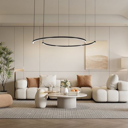 Immax NEO 07329L - Dæmpbar LED-pendel på vaier FINO LED/72W/230V 120 cm Tuya sort + fjernbetjening