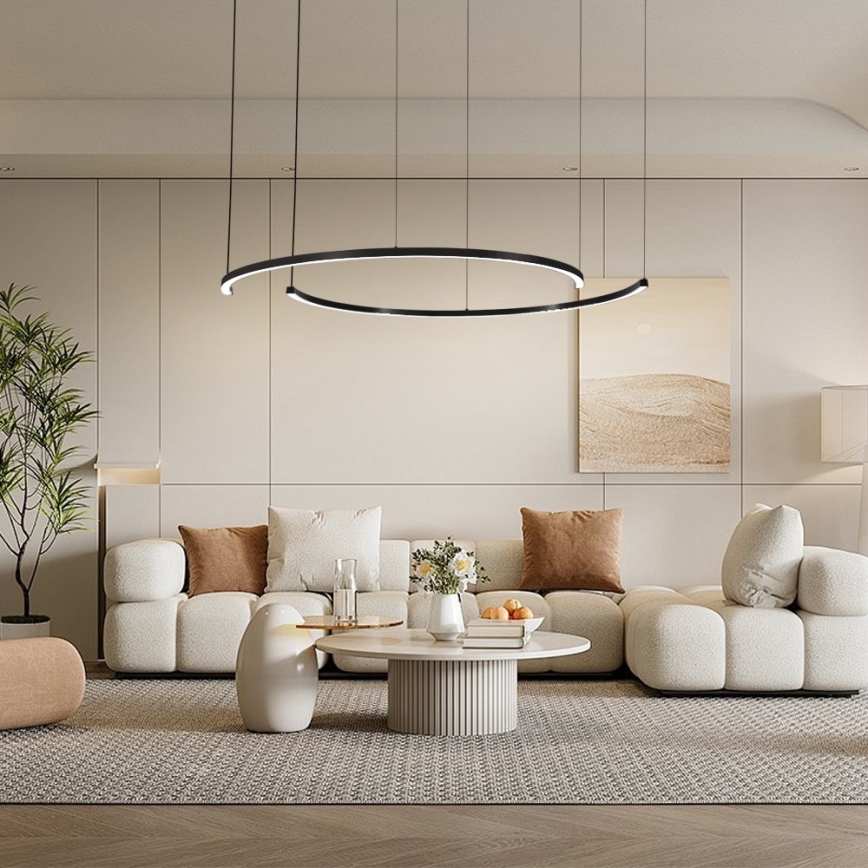 Immax NEO 07329L - Dæmpbar LED-pendel på vaier FINO LED/72W/230V 120 cm Tuya sort + fjernbetjening