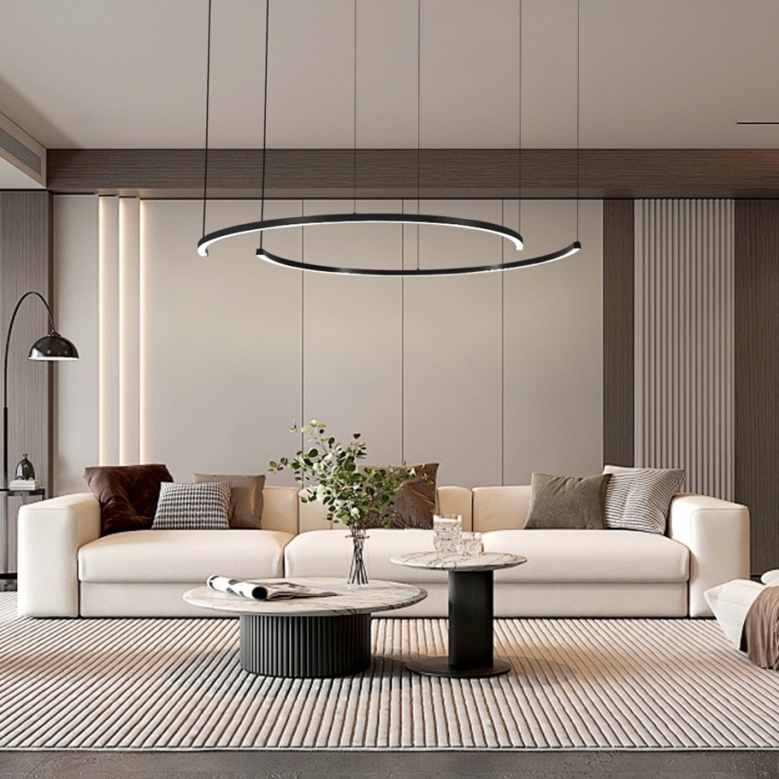 Immax NEO 07329L - Dæmpbar LED-pendel på vaier FINO LED/72W/230V 120 cm Tuya sort + fjernbetjening