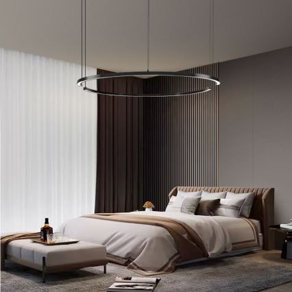 Immax NEO 07329L - Dæmpbar LED-pendel på vaier FINO LED/72W/230V 120 cm Tuya sort + fjernbetjening