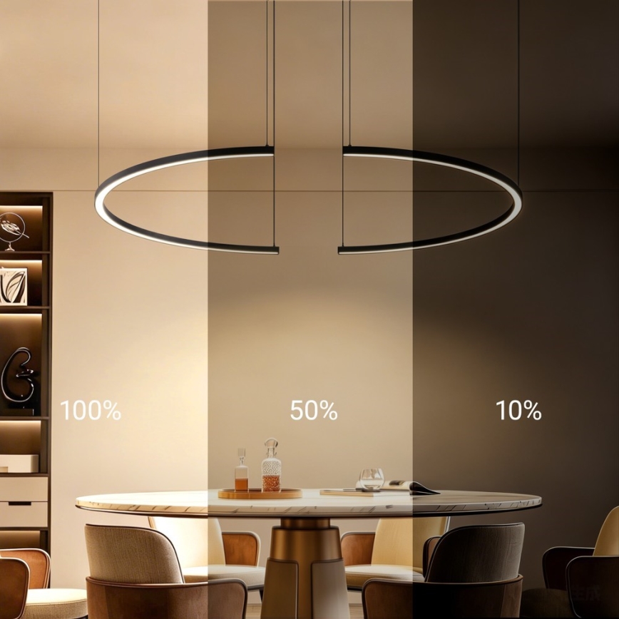 Immax NEO 07329L - LED dæmpbar pendel på kabel FINO LED/72W/230V 120 cm sort Tuya + fjernbetjening
