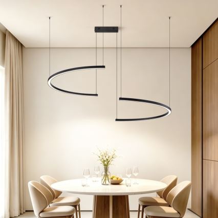 Immax NEO 07329L - LED dæmpbar pendel på kabel FINO LED/72W/230V 120 cm sort Tuya + fjernbetjening