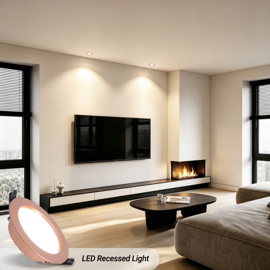 Immax NEO 07330L - Dæmpbar indbygningsdownlight LED 12W/230V med Wi‑Fi (Tuya), Ø 12 cm, rosaguld