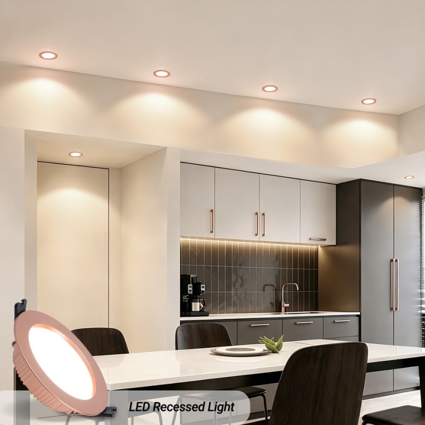 Immax NEO 07330L - Dæmpbar indbygningsdownlight LED 12W/230V med Wi‑Fi (Tuya), Ø 12 cm, rosaguld