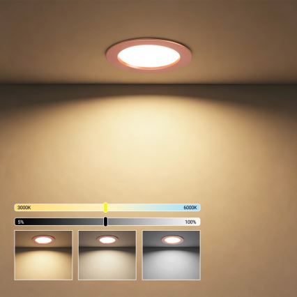 Immax NEO 07330L - Dæmpbar indbygningsdownlight LED 12W/230V med Wi‑Fi (Tuya), Ø 12 cm, rosaguld
