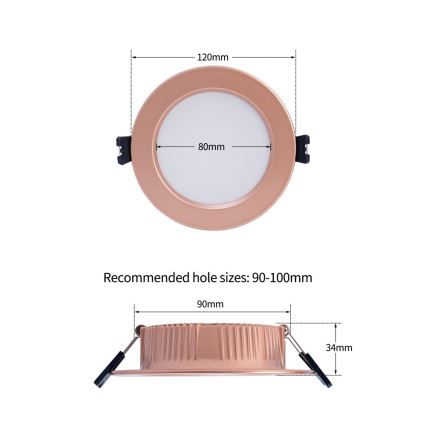 Immax NEO 07330L - Dæmpbar indbygningsdownlight LED 12W/230V med Wi‑Fi (Tuya), Ø 12 cm, rosaguld