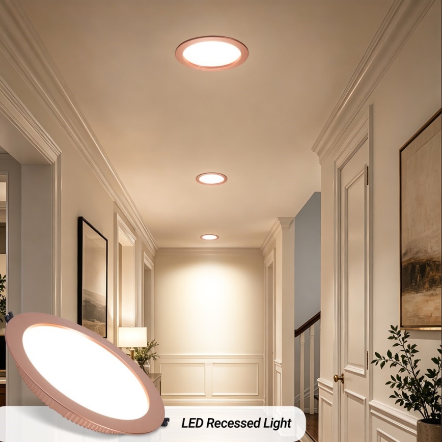 Immax NEO 07331L - LED-dæmpbar indbygningsdownlight DOWN LED/36W/230V Wi-Fi Tuya Ø 23 cm rosaguld