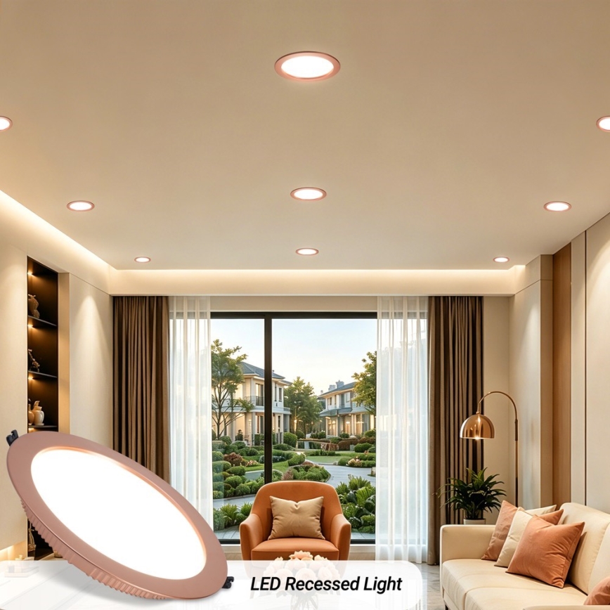 Immax NEO 07331L - LED-dæmpbar indbygningsdownlight DOWN LED/36W/230V Wi-Fi Tuya Ø 23 cm rosaguld