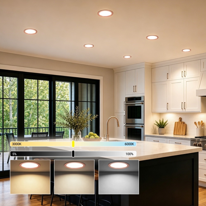 Immax NEO 07331L - LED-dæmpbar indbygningsdownlight DOWN LED/36W/230V Wi-Fi Tuya Ø 23 cm rosaguld