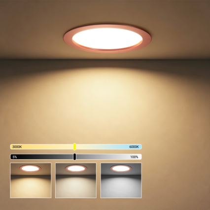 Immax NEO 07331L - LED-dæmpbar indbygningsdownlight DOWN LED/36W/230V Wi-Fi Tuya Ø 23 cm rosaguld