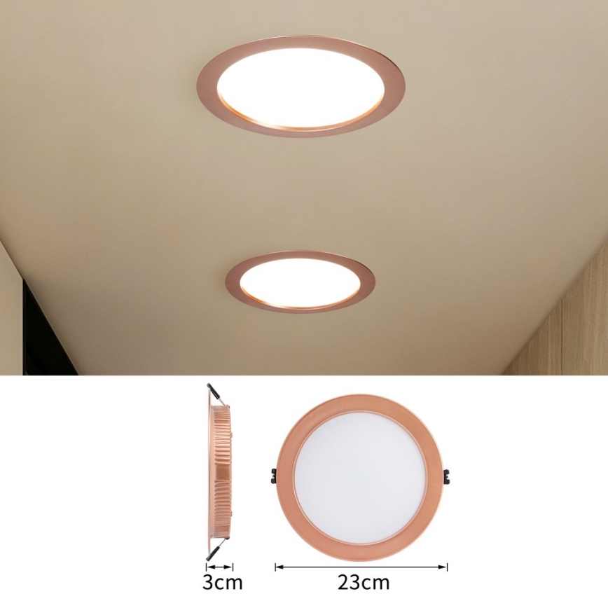 Immax NEO 07331L - LED-dæmpbar indbygningsdownlight DOWN LED/36W/230V Wi-Fi Tuya Ø 23 cm rosaguld