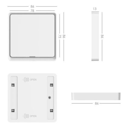 Immax NEO 07506C - 3x kontakt med 1 knap SMART 3xCR2430 ZigBee 3.0 Tuya