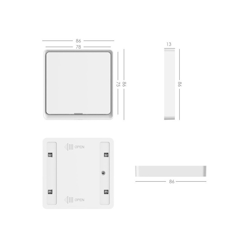 Immax NEO 07506C - 3x kontakt med 1 knap SMART 3xCR2430 ZigBee 3.0 Tuya