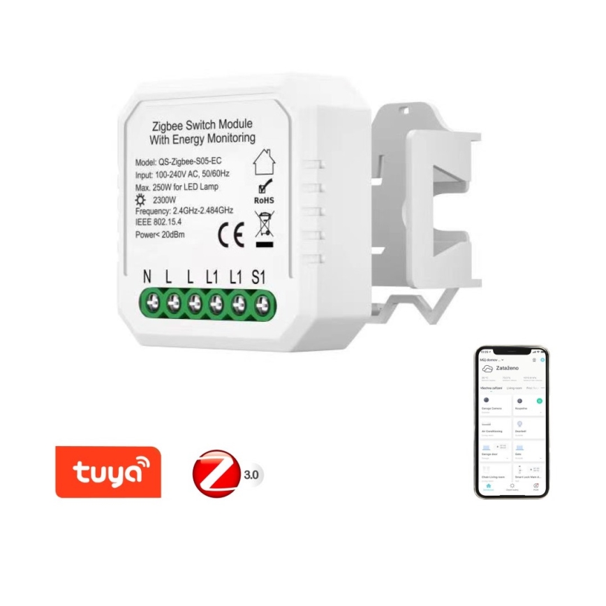 Immax NEO 07521L - Smart fjernbetjening med forbrugsmåler V6 1-knap Tuya