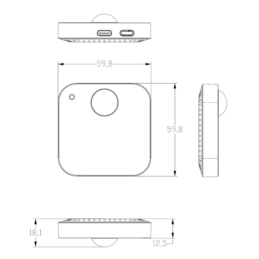 Immax NEO 07530L - Smart PIR-, tilstedeværelses- og lyssensor USB/5V