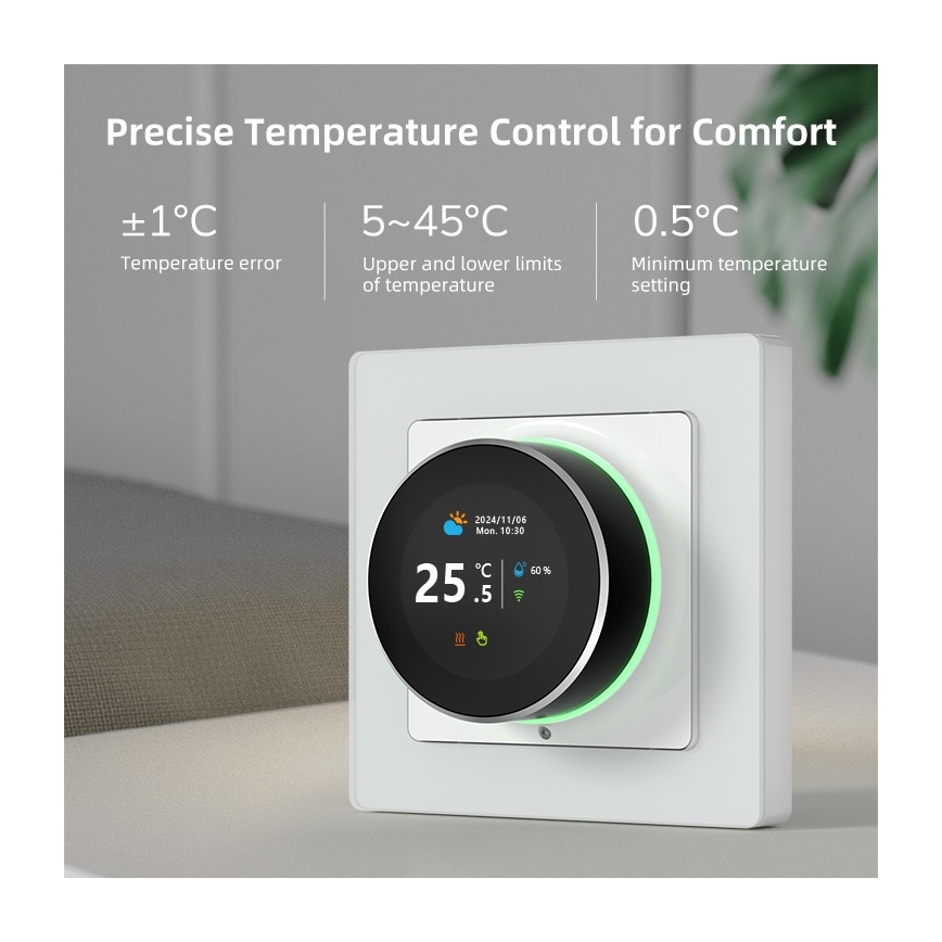 Immax NEO 07534L - Termostat til gulvvarme SMART 230V/3A Wi-Fi Tuya