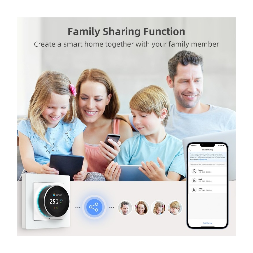 Immax NEO 07534L - Termostat til gulvvarme SMART 230V/3A Wi-Fi Tuya