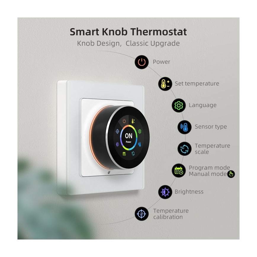 Immax NEO 07534L - Termostat til gulvvarme SMART 230V/3A Wi-Fi Tuya