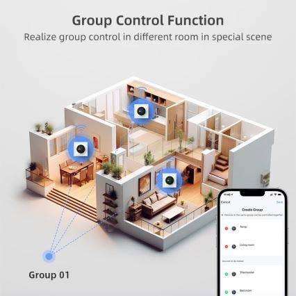 Immax NEO 07535L - SMART termostat til elektrisk gulvvarme 230V/16A Wi-Fi Tuya